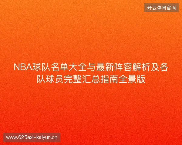 NBA球队名单大全与最新阵容解析及各队球员完整汇总指南全景版